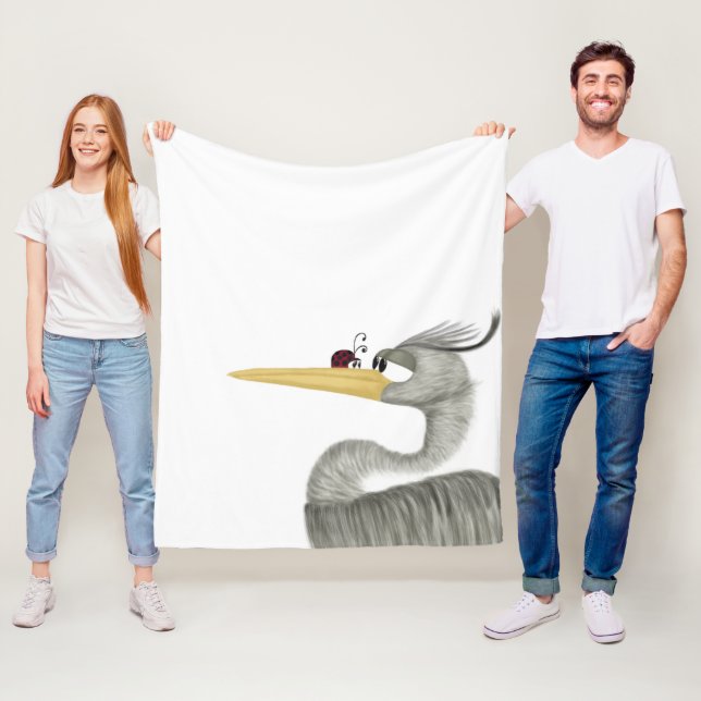 Couverture Polaire Cute Heron et Ladybug (En situation)