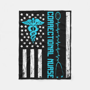 Couverture Polaire Cute infirmière correctionnelle nous drapeau infir