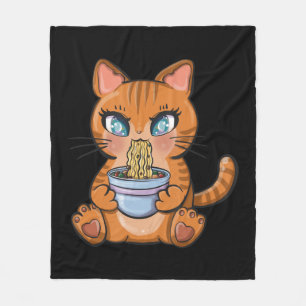 Couverture Polaire Cute Kawaii Japonais Anime Chat Ramen Cadeau
