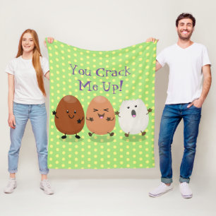 Couverture Polaire Cute kawaii oeufs humoristique dessin animé