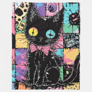 Couverture Polaire Cute Kawaii Pastel Goth Patchwork Gothique Déplais