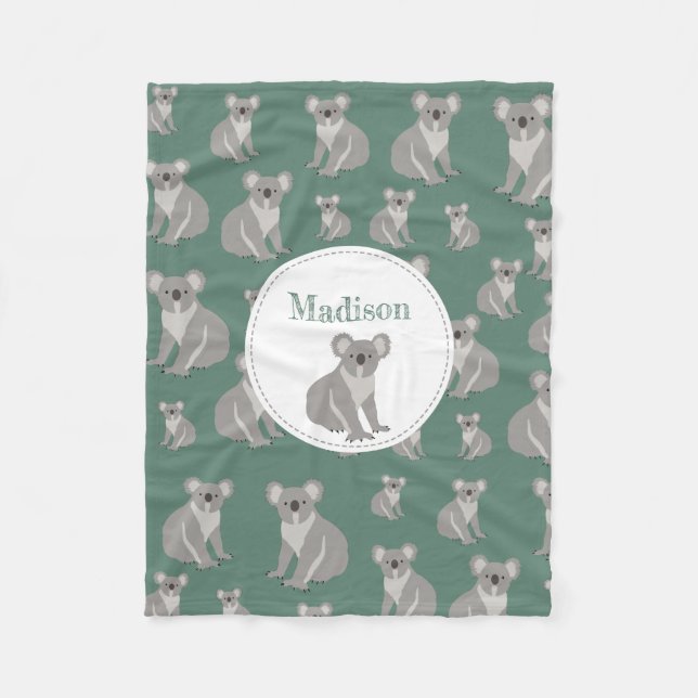 Couverture Polaire Cute Koala Motif personnalisé (Devant)