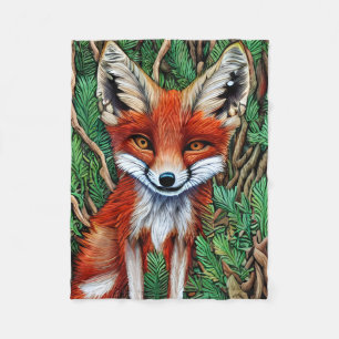 Couverture Polaire Cute Little Wilderness Fox