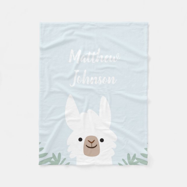Couverture Polaire Cute Llama Blanche polaire (Devant)