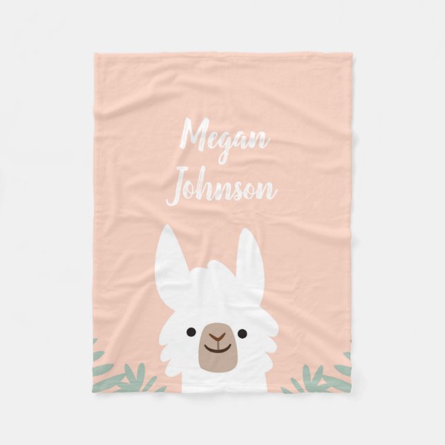 Couverture Polaire Cute Llama Blanche polaire (Devant)