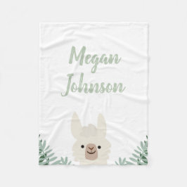 Couverture Polaire Cute Llama Blanche Toison