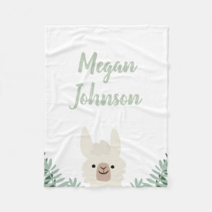 Couverture Polaire Cute Llama Blanche Toison