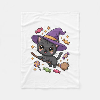 Couverture Polaire Cute Magical Cat Fleece Blanket