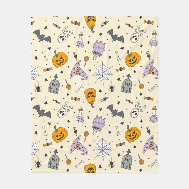 Couverture Polaire Cute Motif Halloween (Devant)