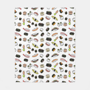 Couverture Polaire Cute Motif sushi  Personnage de Kawaii Sushi