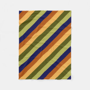 Couverture Polaire Cute Olive Sage Marine Stripes Petite Blanche Flee