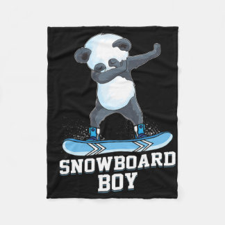 Couverture Polaire Cute Panda Snowboard Ski Dabbing Panda Snowb