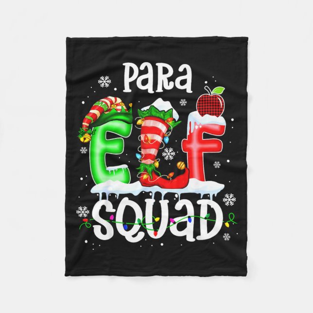 Couverture Polaire Cute Para Elf Squad Funny Christmas Elf Kids Teach (Devant)
