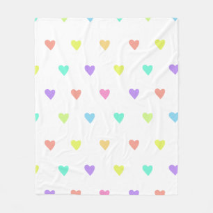 Couverture Polaire Cute Pastel Rainbow Hearts Motif