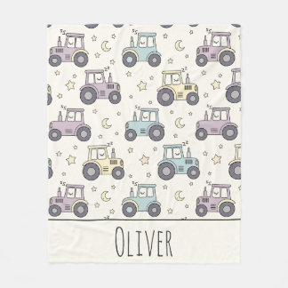 Couverture Polaire Cute Pastel Sleepy Tractor