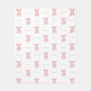 Couverture Polaire Cute Personnalisé Cheveux Rose Bow Girl