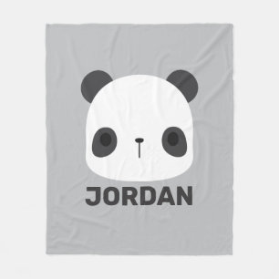 Couverture Polaire Cute petit ours Panda avec nom personnalisé