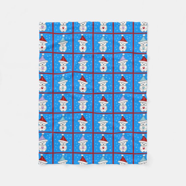 Couverture Polaire Cute Petite Ours Polaires Art de Vacances (Devant)