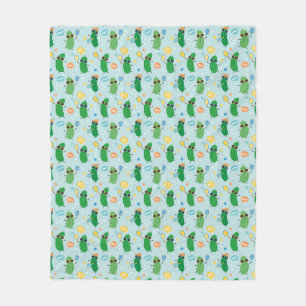 Couverture Polaire Cute Pickleball jouer Pickleball sur bleu clair