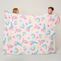 Cute Pink Teal Unicorn Rainbow