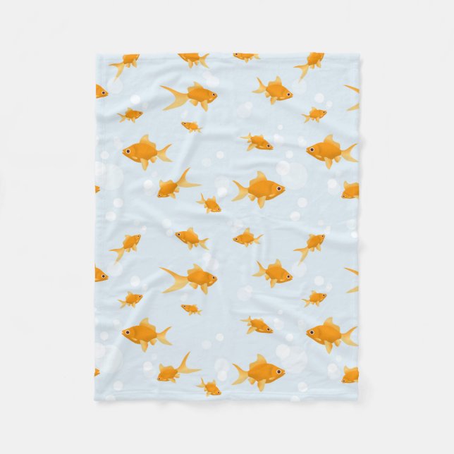 Couverture Polaire Cute poisson d'or nager dans l'eau (Devant)