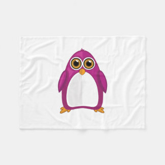 Couverture Polaire Cute Red Violet Penguin – Kawaii Cartoon Penguin