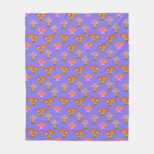 Couverture Polaire Cute Retro Hippie Champagne Motif en violet 