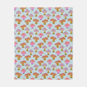 Couverture Polaire Cute Retro Hippie Motif champêtre dans Pastel Blu