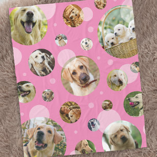 Couverture Polaire Cute rose Multi Photo Famille Pet