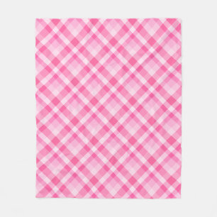 Couverture Polaire Cute Rosy Pink Plaid Motif Moyen polaire Blanche