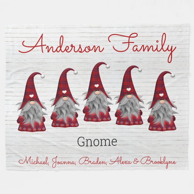 Couverture Polaire Cute Russe Plaid Faux Bois Famille Gnome Elf (Devant (Horizontal))