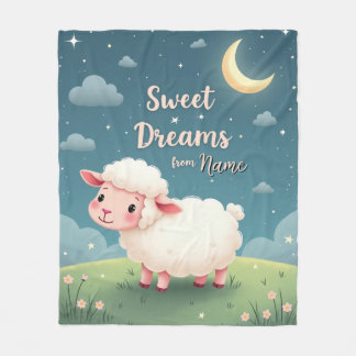 Couverture Polaire Cute Sheep Night Sky Blanket - Ferme Cosy Cadeau