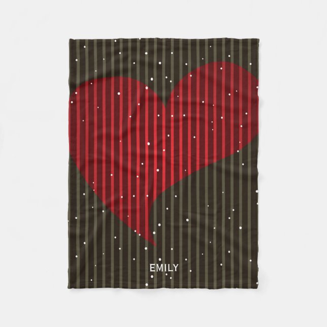 Couverture Polaire Cute Simple Sparkling Valentines Coeur (Devant)