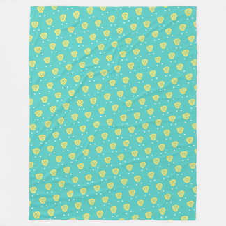 Couverture Polaire Cute Teal Heart Pattern: Whimsical Love Design