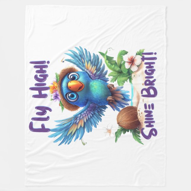 Couverture Polaire Cute Tropical Bird Fleece Blanket (Devant)