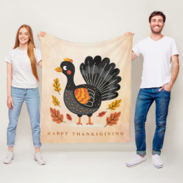 Couverture Polaire Cute Turquie Bon thanksgiving polaire Blanche