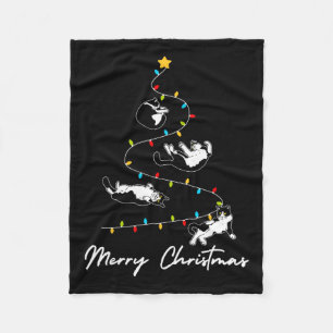 Couverture Polaire Cute Tuxedo Chats Feux de Noël Propriétaire Chat L