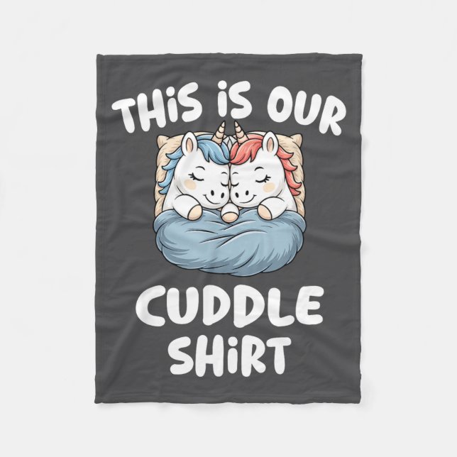 Couverture Polaire Cute Unicorn Couple This Is Our Cuddle  (Devant)