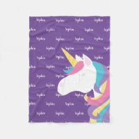 Cute Unicorn Personnalisée Purple Girl