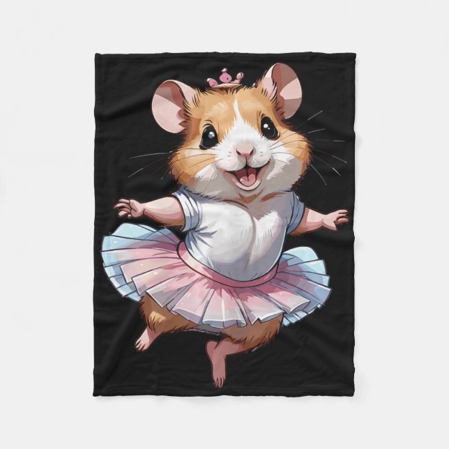 Couverture Polaire Cute Unique Et Moderne Hamster Ballet Et Ballerin (Devant)