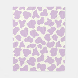 Couverture Polaire Cute Vache Poster de animal Motif esthétique Lila