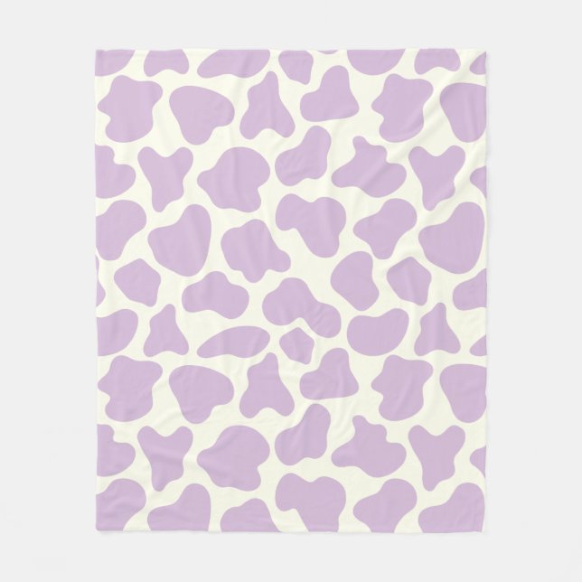 Couverture Polaire Cute Vache Poster de animal Motif esthétique Lilac (Devant)