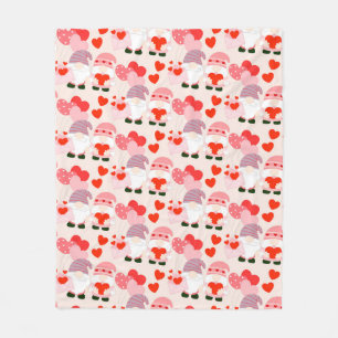 Couverture Polaire Cute Valentines Day Heart Gnome Lover