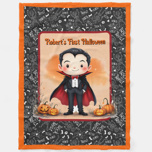 Couverture Polaire Cute Vampire Ajouter le nom de l'enfant ou la prem