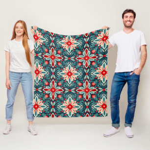 Couverture Polaire Cute Vintage Inspiré Floral Carrelage Motif
