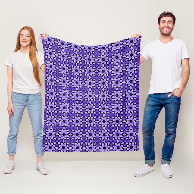 Couverture Polaire Cute Vintage Inspiré Floral Carrelage Motif (En situation)