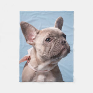 Couverture Polaire Cutest Baby Animals French Bulldog Pink Bow