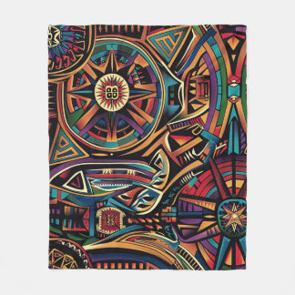 Couverture Polaire Cyan doux "Chronique des Anciens" Plush Fleece