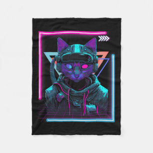 Couverture Polaire Cyberpunk Cat Kitty Punker Futuriste Cyber Punk