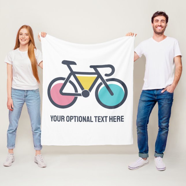 Couverture Polaire Cyclisme de texte personnalisé (En situation)